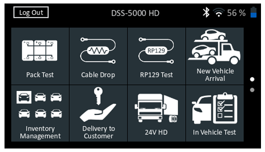 Midtronics DSS-5000 HD menu screen
