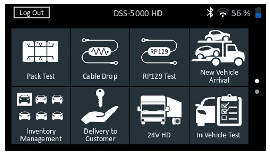 Midtronics DSS-5000 HD menu screen Midtronics DSS-5000 HD menu screen