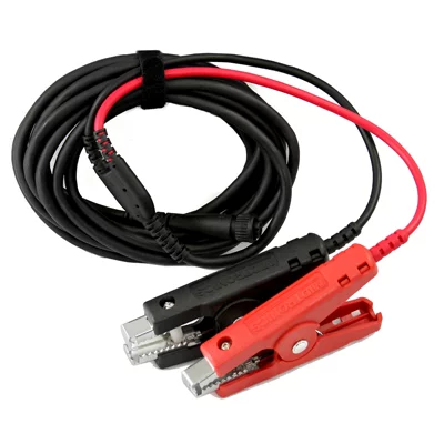 Battery charging cable with heavy-duty dura clamps