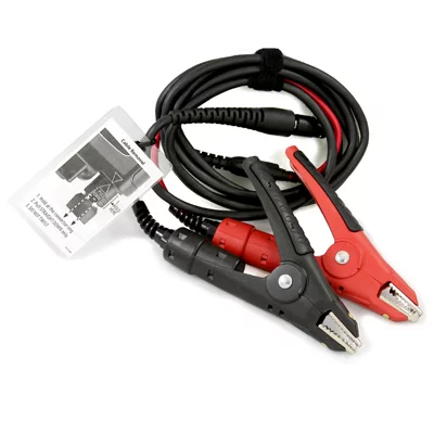 Battery charging cable with heavy-duty clamps