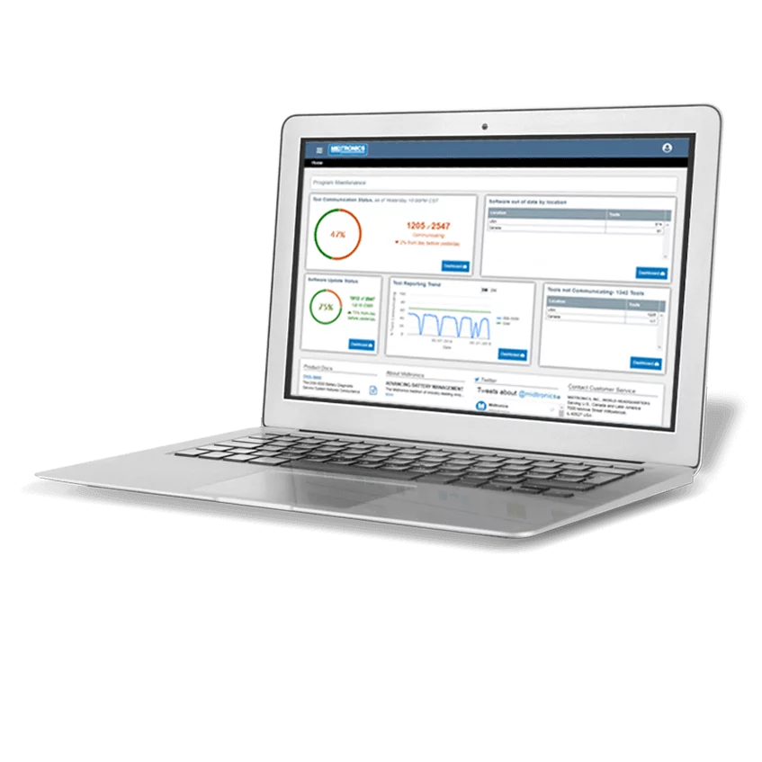 Midtronics BMIS displayed on a laptop